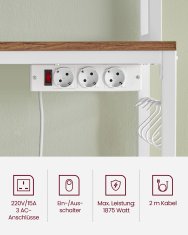 Songmics Kuhinjska polica 40x60x170 cm smeđa