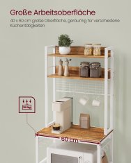 Songmics Kuhinjska polica 40x60x170 cm smeđa