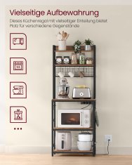 Songmics Kuhinjska polica 40x60x170 cm smeđa