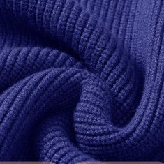 Nikcorp Ženski džemper okrugli izrez s gumbima, mekan i topao efekt kašmira, elegantno pletivo, plava boja, veličina S