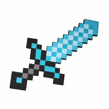 Nikcorp Minecraft pjenasti dijamantni mač, plavi pixel art mač od pjene za sigurnu igru, igračka duljine 45 cm za djecu