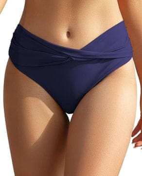 Nikcorp Ženske gaćice za kupanje s visokim strukom, bikini donji dio za oblikovanje trbuha, tamnoplave, retro stil, veličina L
