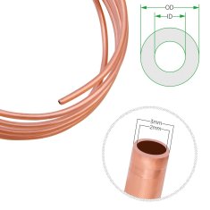 Nikcorp Bakrena cijev za klimatizaciju i hlađenje R410, univerzalna mekana instalacijska cijev, 19 x 1 mm, duljina 2 m