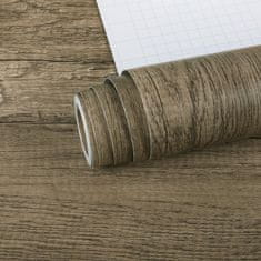 Nikcorp Samoljepljiva folija za namještaj s teksturom drva, siva, vodootporna PVC folija za kuhinju i ormare, 60 cm x 900 cm