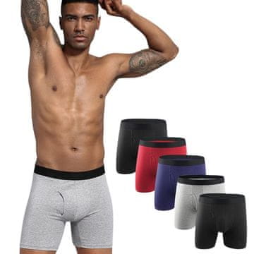 Nikcorp Muške bokserice od pamuka s dugim nogavicama, set 5 komada, prozračne i elastične gaće s 3D potporom, veličina S, višebojne