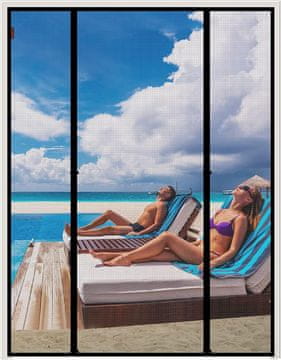 Nikcorp Mreža protiv komaraca za balkonska i terasna vrata, magnetska, ojačano stakleno vlakno, crna, 180 x 222 cm