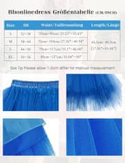 Nikcorp Suknja od tila, kratka tutu suknja u stilu 50-ih, vintage retro podsuknja za ples i kostime, plava boja, veličina S