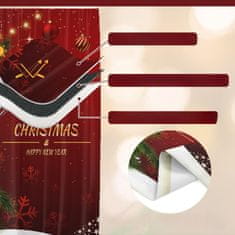 Nikcorp Božićne zatamnjujuće zavjese s motivom soba, crvene, 140 x 225 cm, set od 2 komada, toplinska izolacija na alke