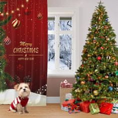 Nikcorp Božićne zatamnjujuće zavjese s motivom soba, crvene, 140 x 225 cm, set od 2 komada, toplinska izolacija na alke