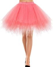 Nikcorp Suknja od tila kratka, vintage retro stil 50-ih, baletno ružičasta, s podstavom i elastičnim strukom, veličina XL