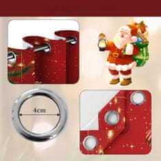 Nikcorp Božićne zatamnjujuće zavjese s motivom soba, crvene, 140 x 225 cm, set od 2 komada, toplinska izolacija na alke