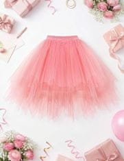 Nikcorp Suknja od tila kratka, vintage retro stil 50-ih, baletno ružičasta, s podstavom i elastičnim strukom, veličina XL