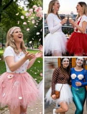 Nikcorp Suknja od tila kratka, vintage retro stil 50-ih, baletno ružičasta, s podstavom i elastičnim strukom, veličina XL