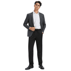 Nikcorp Muške chino hlače regular fit, crne svečane hlače od rastezljivog materijala, klasičan kroj s elastanom, veličina L