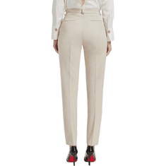 Nikcorp Ženske hlače odijelo s dugim nogavicama za visoke žene, bež boja, ravni kroj, materijal koji se ne glača, veličina 3XL