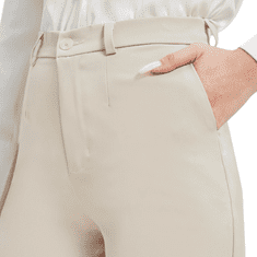 Nikcorp Ženske hlače odijelo s dugim nogavicama za visoke žene, bež boja, ravni kroj, materijal koji se ne glača, veličina 3XL