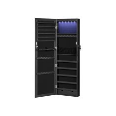 Songmics Zidni ormar za nakit 37x10x120 cm Crni