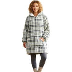 Nikcorp Deka majica s kapuljačom, topla oversize deka-majica od flanela, mekana i debela, siva karirana, univerzalna veličina