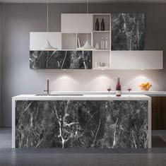 Nikcorp Samoljepljiva folija za namještaj i zidove Crni mramor, vodootporna PVC vinilna folija za renovaciju, 40 x 300 cm