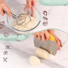 Nikcorp Set za pečenje kruha, 2 silikonska kalupa i pribor za tijesto, okrugla i ovalna košarica, sklopivi dizajn, tirkizna boja