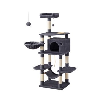 Songmics Stablo za mačke 90x50x164 cm Sivo
