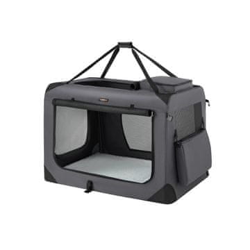 Songmics Transporter za kućne ljubimce 102x69x69 cm sivi sklopivi