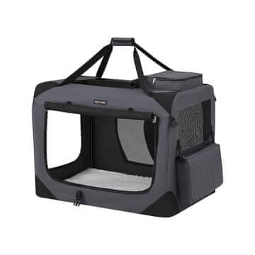 Songmics Prenosivi nosač za kućne ljubimce sklopivi 60x40x40 cm sivi