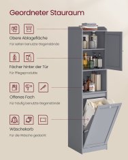 Songmics Kupaonska ormarić 40x40x170 cm Siva