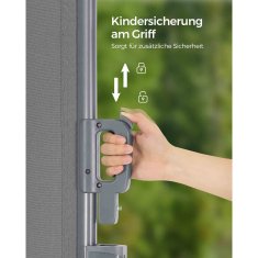 Songmics Bočni tend 160x400 cm Siva