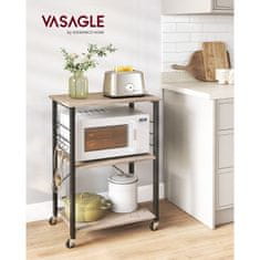 Songmics Kuhinjska polica na kotačima 40x60x89 cm Greige