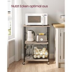 Songmics Kuhinjska polica na kotačima 40x60x89 cm Greige