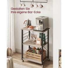 Songmics Kuhinjska polica na kotačima 40x60x89 cm Greige