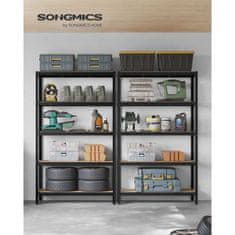 Songmics Čvrsta polica 200x120x60 cm Crna
