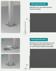 Songmics Bočni tend 160x350 cm siva