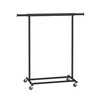 Songmics Vješalica za odjeću 92-132x45.4x160 cm Crna sklopiva