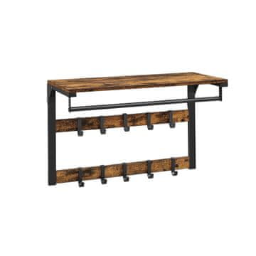 Songmics Zidni vješalica za kapute 65x30x42 cm smeđa