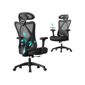 Songmics Uredska stolica 68x66x114-1235 cm Crna