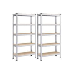 Songmics Polica s 5 polica 150x75x30 cm srebrna