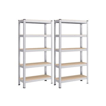 Songmics Polica s 5 polica 150x75x30 cm srebrna