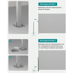 Songmics Bočni tende 160x350 cm Siva