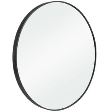 Songmics Zidno ogledalo okruglo 61x36 cm crno