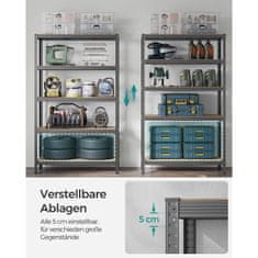 Songmics Čvrsta polica 200x120x60 cm plava