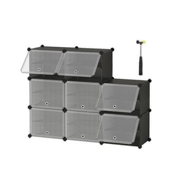 Songmics Ormarić za cipele 8 pregrada 32x124x94 cm Crni