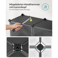 Songmics Polica za cipele 10 pregrada 32x165x125 cm Crna