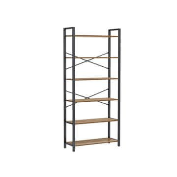 Songmics Knjigovodstveni regal 6 polica 80x30x186 cm smeđa