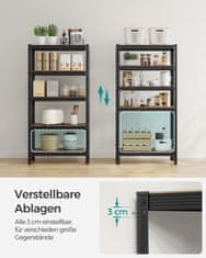 Songmics Polica s 5 polica 150x75x30 cm smeđa