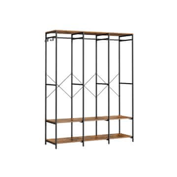 Songmics Ormar otvoreni stalak za odjeću 40x141x180 cm smeđi
