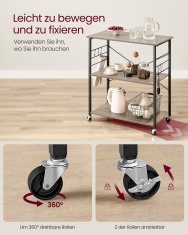 Songmics Kuhinjska polica na kotačima 40x80x89 cm