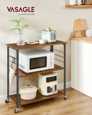 Songmics Kuhinjska polica na kotačima 40x80x89 cm smeđa