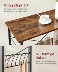 Songmics Kuhinjska polica na kotačima 40x80x89 cm smeđa